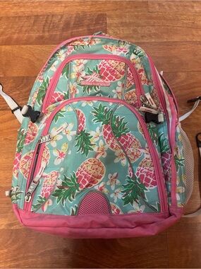 High Sierra Pineapple Pattern Backpack - Aqua & Pink